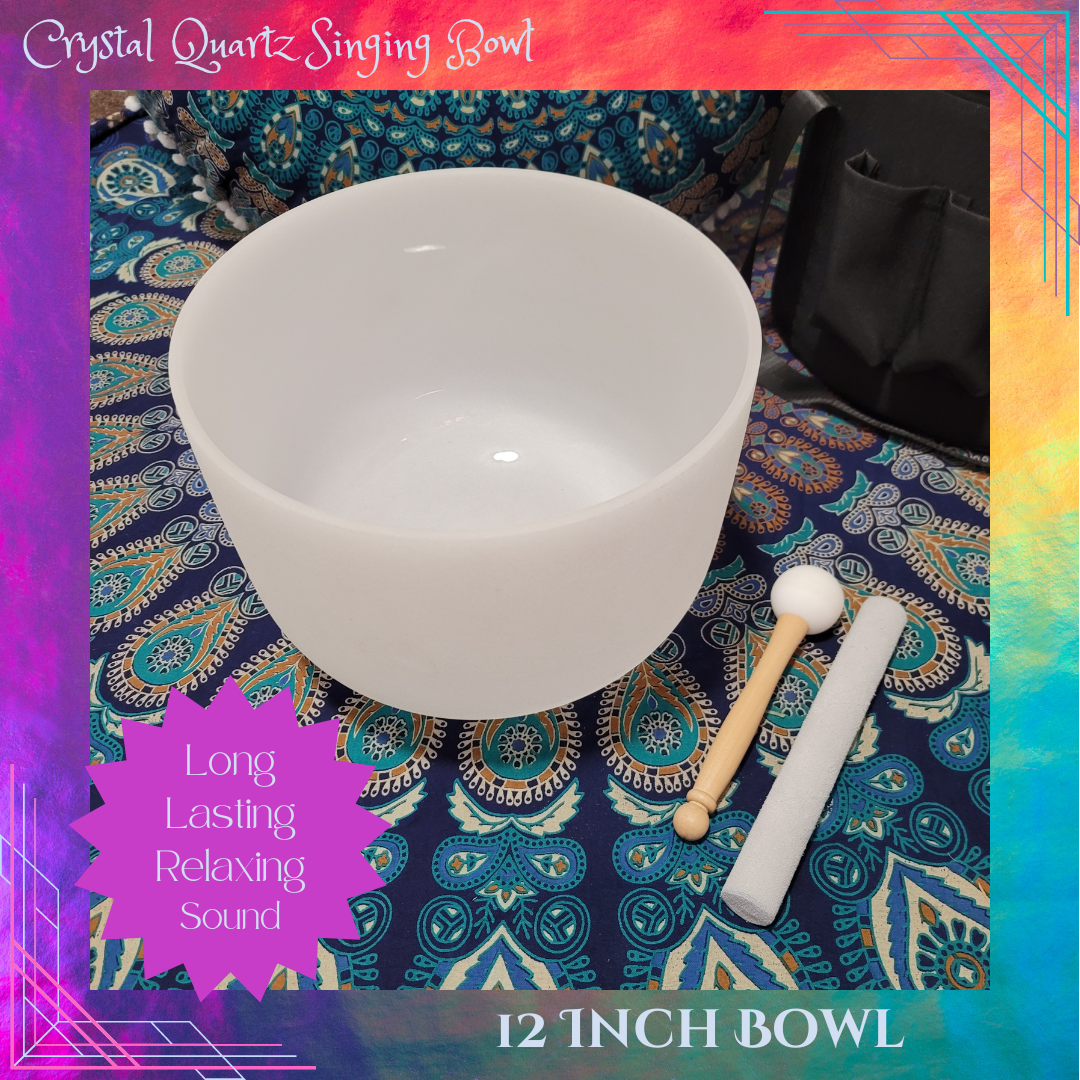 13 inch White Singing Bowl (432 hz, Note D)