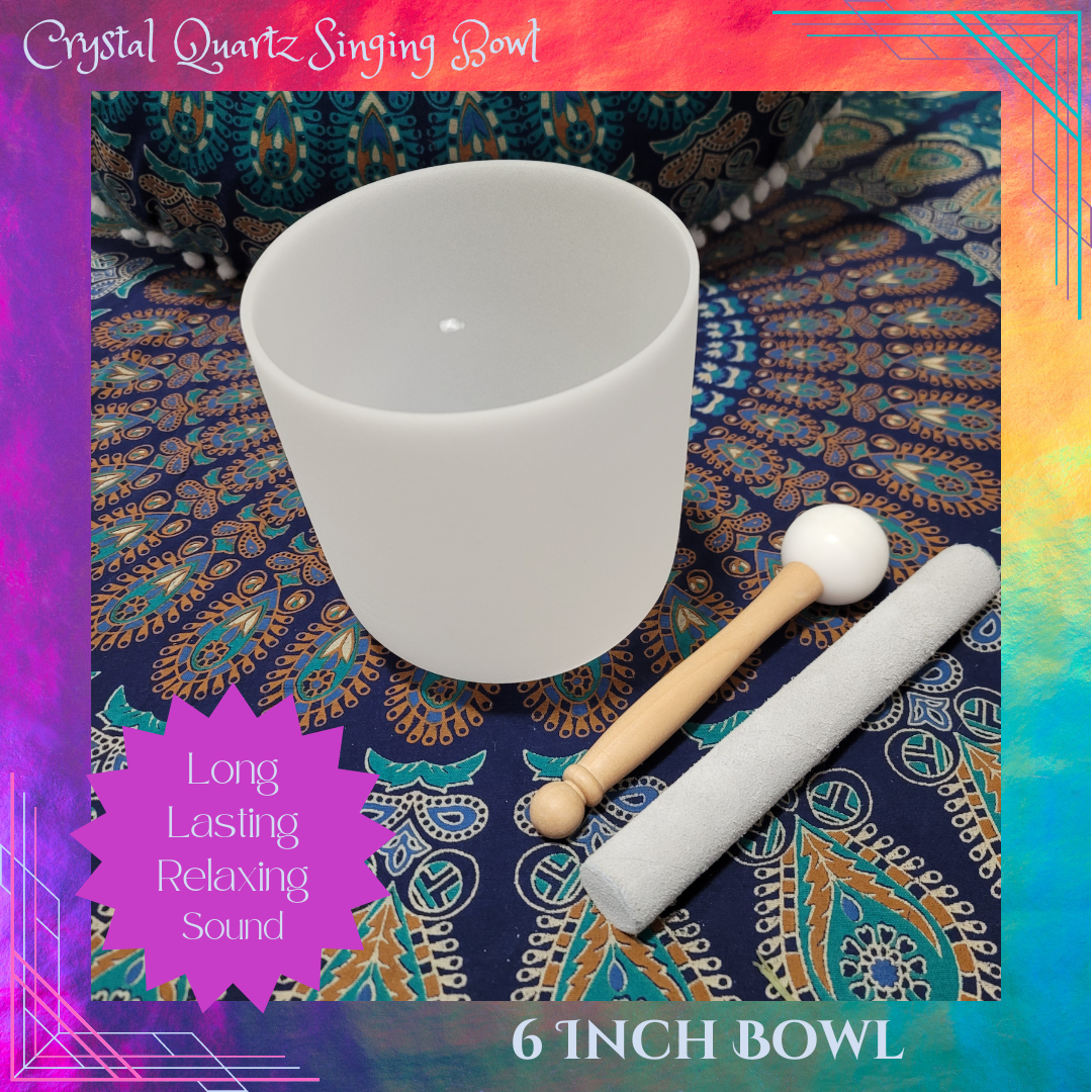 6 inch White Singing Bowl (432 hz, Note C)
