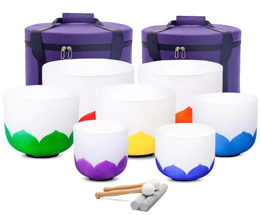 7 Bowl Set Lotus Singing Bowl (432 hz, 8-14 inch)